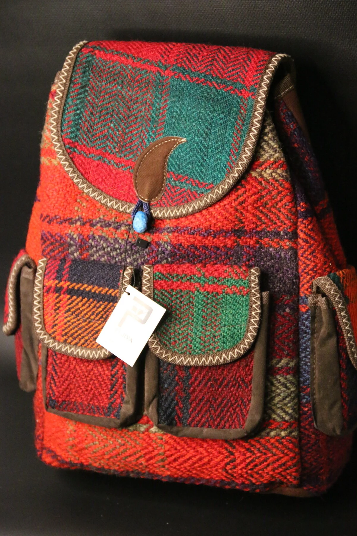 Pujiva Etnik 4cep Sırt Kalite Dokuma Kilim Çanta En 35-boy:40 Cm Karışık/Çok Renkli