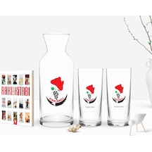 Kişiye Özel Renkli Baskılı Kırklareli Tasarımlı Turistik İkili Rakı Bardağı Karaf Ve Cep Kitabı Hediye Seti-1