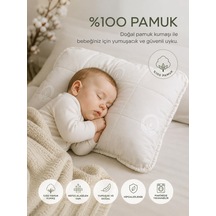 %100 Organik Pamuk Bebek Uyku Yastığı Tela Çantalı 35x45 CM