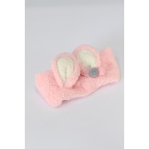 Toyaş Tavşan Kulaklı Peluş Bandana Makyaj Spa Saç Bandı Pembe Çok Renkli