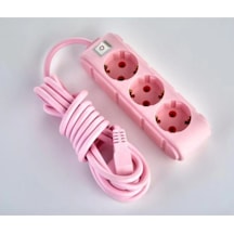 5 Mt Grup Priz Pembe Renkli Beyaz
