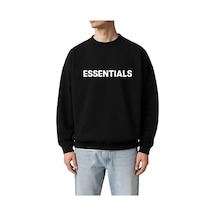 Benroma 3 İplik Penye Essentıals Baskılı Unisex Sweatshırt SIYAH