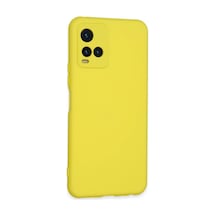 Bezos Vivo Y21s Kılıf Nano İçi Kadife Silikon - Sarı Pro