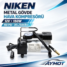 Niken 12v 150w Metal Gövde 150 Psı Araç Lastik Şişirme Kompresörü -