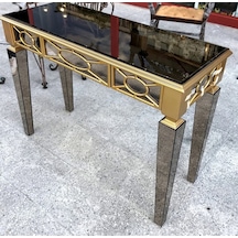 Dresuar Motifli Ayna Kaplamalı Model Parlak Gold Renk Kayın Torn (382320600) Altın