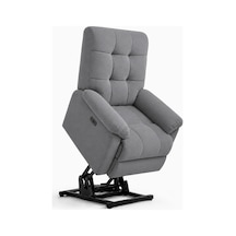 Smarto Relax Porto Liftli Çift Motorlu Elektrikli Ayağa Kalkma Destekli Polyester Hasta Ve Baba Tv Koltuğu Gri
