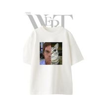 Thewert Dexter Cat Tasarım Baskılı Ünisex Beyaz Oversize T-shirt