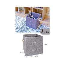 2 Adet Keçe Raf Organizer Dolap Düzenleyici Gri 30x30x30 Gri