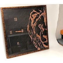 Setabıanca Seta Tıme Duvar Saati Aslan 58x88 Cm Kahverengi - Siyah