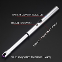 Gümüş Kung Pao Tavuk Usb Şarj Ateşleyici Mutfak Ateşleyici Açık Barbekü Kamp Çakmağı Gümüş