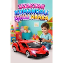 Uzaktan Kumandalı Spor Yarış Arabası 40 Mhz 4 Fonksiyonlu Pilli Oyuncak Spor Araba Kırmızı