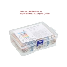Direnç Seti 1/4w Metal Film %1 20'şerli 2600 Adet 130 Çeşit Şeffaf Çantada