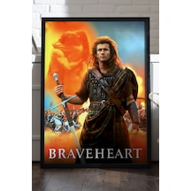 Braveheart Cesur Yürek Siyah Ahşap Çerçeveli Poster, Dekoratif Dizi Duvar Tablosu
