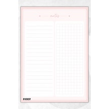 A5 Bloknot Çizgili Kareli Defter - 50 Yaprak - Memopad - Notepad - Not Defteri - Not Kağıdı - 3753 Çok Renkli
