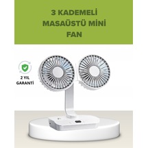 Çift Kafalı Masaüstü Ve Duvar Tipi Sessiz Usb Şarjlı Fan - Lisinya