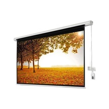 Xbright 240x200cm Motorlu Uzaktan Kumandalı Projeksiyon Perdesi Arkası Siyah Fonlu Be-240