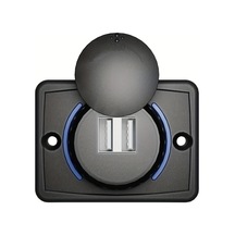 Xuweiwei Siyah 12-24v Dual Usb Hızlı Şarj Ağzı Araç Tekne Karavan Çakmaklık Paneli