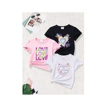Stil-x Yeniz Sezon 3' Lü Takım Kız Çocuk Tshirt, Çok Renkli, %100 Pamuk Çok Renkli-8