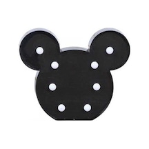 Fastbuy Led Mickey Mouse Head Gece Işık Kreş Yatak Odası Dekor Işık Lambası Bday Kıfj60 Siyah Siyah