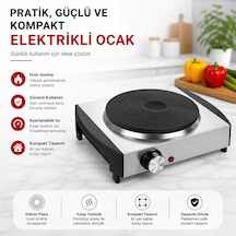 Tekli Gözlü Elektrikli Ocak Paslanmaz Çelik Gövde