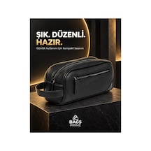 Bags Prime Erkek El Çantası Fermuarlı Çok Bölmeli Portföy Ve Kişisel Bakım Çantası - Siyah