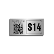 Qr Kod Menülü Gümüş Masa Numarası - Kişiye Özel Baskılı Masa Numaratörü 1-20 Arası 10x5 Cm