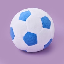 Soft Futbol Topu Figürlü Yastık - Beyaz / Mavi - 30x30 Cm