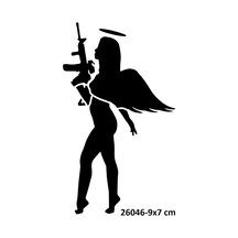Airbrush Tattoo Silahlı Kadın Yapışkanlı Stencil Süsleme Ve Boyama Kalıbı