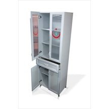 Büyük 4 Kapaklı Hastane Revir Klinik Eczane Sağlk Ocağı Kabini Tıpbi Malzeme İlç Enjektör Dolabı 180 X 60 X 35 Cm