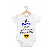 Babylimon Bebek Iyi Ki Dayım Var Sayesinde Havam Var Baskılı Zıbın Body Beyaz - 936542291 Beyaz