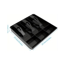 Oldfriend 5 Banknot 4 Bozukluk Bölmeli Nakit Para Çekmecesi Yerleştirme Tepsisi Siyah