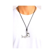 Kore İp Askılı Ve Krom Çelik Kaplamalı Unisex Tribal Kolye Kkrm-04 Gümüş9