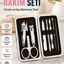 Paslanmaz Çelik Tırnak, Kaş Ve Kişisel Bakım Seti Taşıma Çantalı