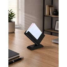 Masaüstü Kartvizitlik Standı, Modern Tasarım, Siyah, 8x7x4 Cm, Kartvizit Düzenleyici Pla 3d Baskı