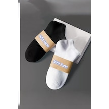 Hitit Socks Hitit Sock Erkek 10 Çift Premium Kalite Pamuklu Düz Patik Siyah Beyaz Asorti