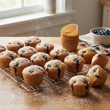 100 Adet Kraft Kek Kapsülü Cupcake Muffin Kalıbı Yanmaz Yapışmaz Yağlı Kağıttan Tek Kullanımlık Fırın Uyumlu Kek Kalıbı 100