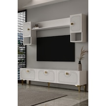 180dhdtü3ba Hera Lazer Desenli Tv Ünitesi Beyaz-altın
