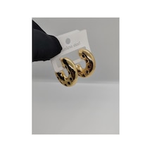 Kalp Şekilli Sallantılı Çelik Küpe Gold