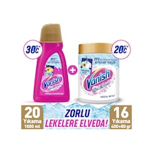 Vanish Oxi Action Deterjan Güçlendirici ve Leke Çıkarıcı Sıvı Renkliler 1 L + Toz Kristal Beyaz 480 Gr