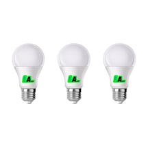 3 Adet 9w Led Ampul A+ 6500k Soğuk Beyaz Işık Lamba Aydınlatma Asa-12082 Enerji Tasarruflu Uzun Ömürlü E27 Genel