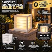 Modern Tasarım E27 Duylu Elektrikle Çalışır Set Üstü Bahçe Duvar Apliği, Duvar Üstü Modern Armatür Beyaz