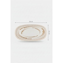 6'lı Toledo Oval Kayık Tabak 30cm Dijital Costa Rinart Krem