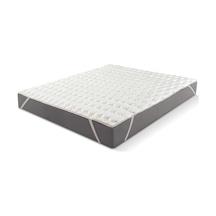 Topper 0.9 - Massage Therapy - 3d Soft Yatak Pedi - Yatak Koruyucu Uyku Pedi 160x200 Beyaz