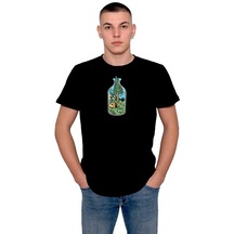 Doğa Camping Çadır Kamp Ateş Doğal Yaşam Şişe Bootle Tişört Unisex T-shirt 001