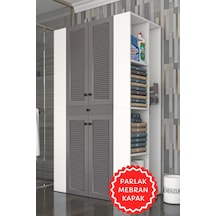 Kenzlife Membran Çamaşır-kurutma Makinesi Dolabı Biruni Gribyz Panjur 187 110 60 Mebran Kapak Suntalam Gövde Beyaz