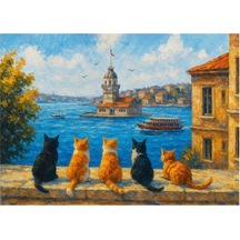 1000 Parça - Maıden S Tower Cats Kız Kulesi Kedileri
