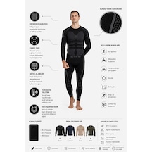 Oıl Company Unisex Hafif Kumaş Yüksek Isı Korumalı Termal İçlik Uzun Kollu Üst Siyah Siyah-01