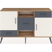 Arges Konsol 4 Raflı 3 Çekmeceli 2 Kapaklı 132x30x83 Çam-aytaşı/antrasit Aytaşı/antrasit