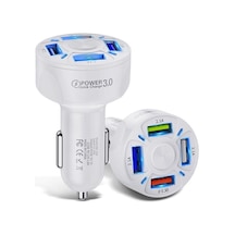 Uslion Qc3.0 4- Port Çıkışlı Çoklu Usb Araç Şarjı Şarj Aleti Beyaz
