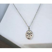 Kadın Mineli Çelik Oğlak Burç Kolye 796011